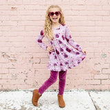 Coming Up Roses Ruffle Tunic and Velvet Pants Set