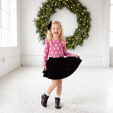 Rosy & Bright Little Luxe Velour Skort Set