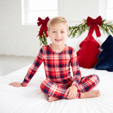 Rudolph’s Plaid Two Piece Pajamas Set
