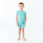 Fish and Ships Short Sleeve and Shorts Two Piece Pajamas Set