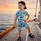 Seas The Day Short Sleeve Button Romper