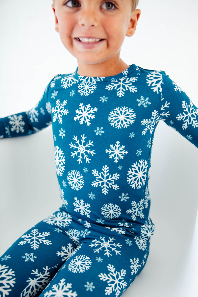 Cotton Pajamas Kids Snowflake Pajamas Organic Cotton Holiday