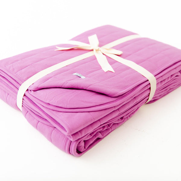 Orchid Quilted Adult Bamboo Blanket - Three Layer EXTRA FILL