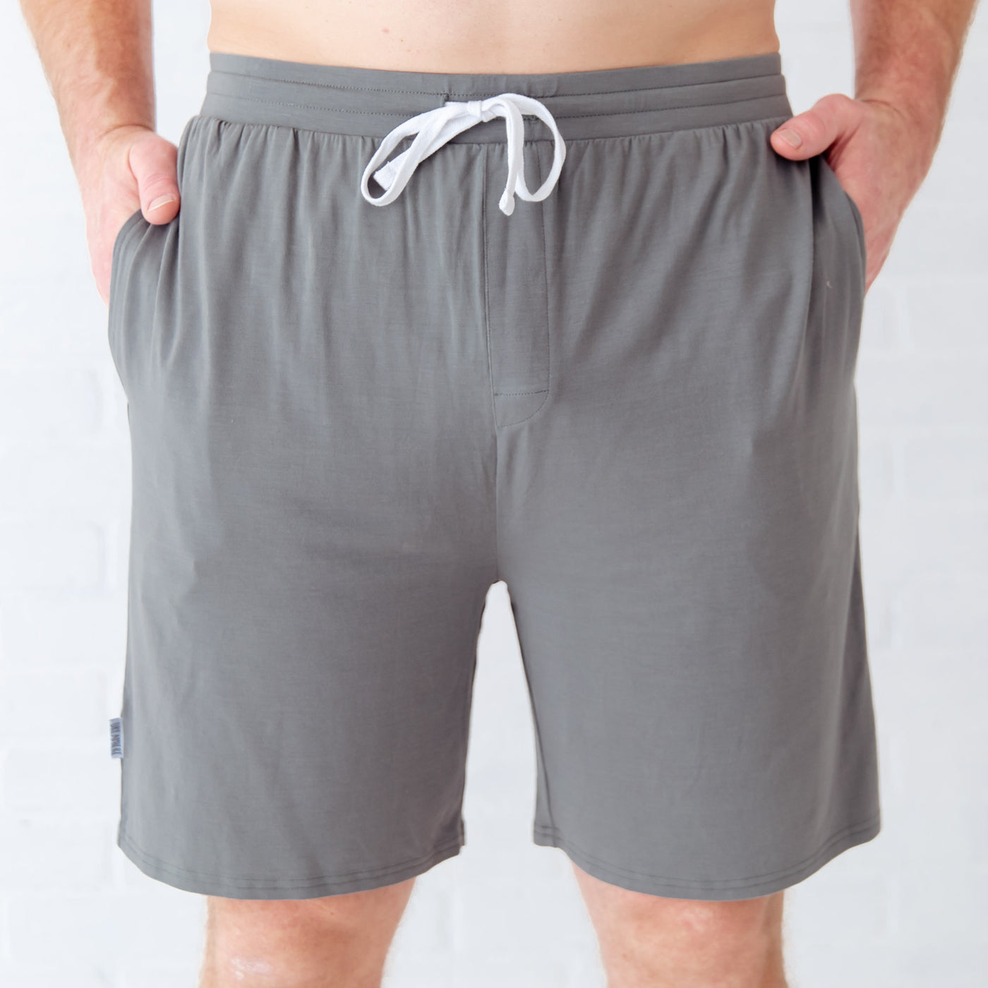 Men’s casual stone-colored lounge shorts by Dreamiere