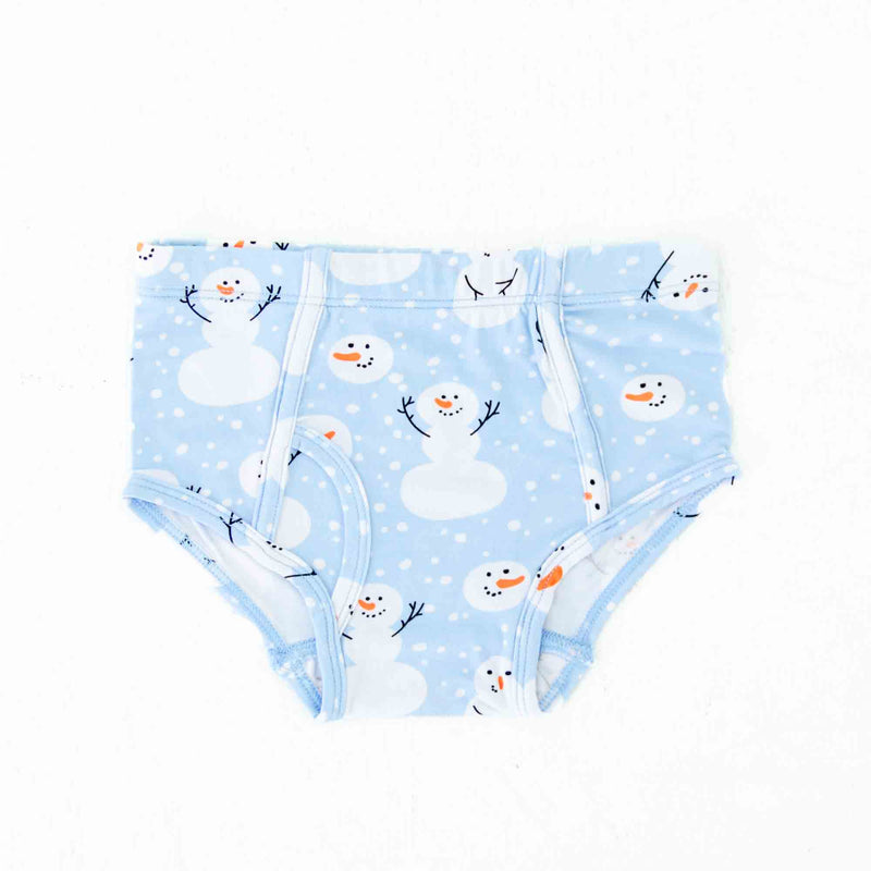 Boys blue underwear with snowmen. 