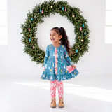 Treetops Glisten Ruffle Tunic and Pants Set
