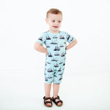 Seas The Day Short Sleeve Button Romper