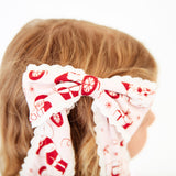 We Believe Lace Lined Bow Clip - Frosty Pink - DROPPING AUGUST 12TH