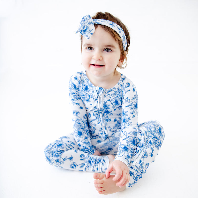 Something Blue Ruffle Convertible Footie