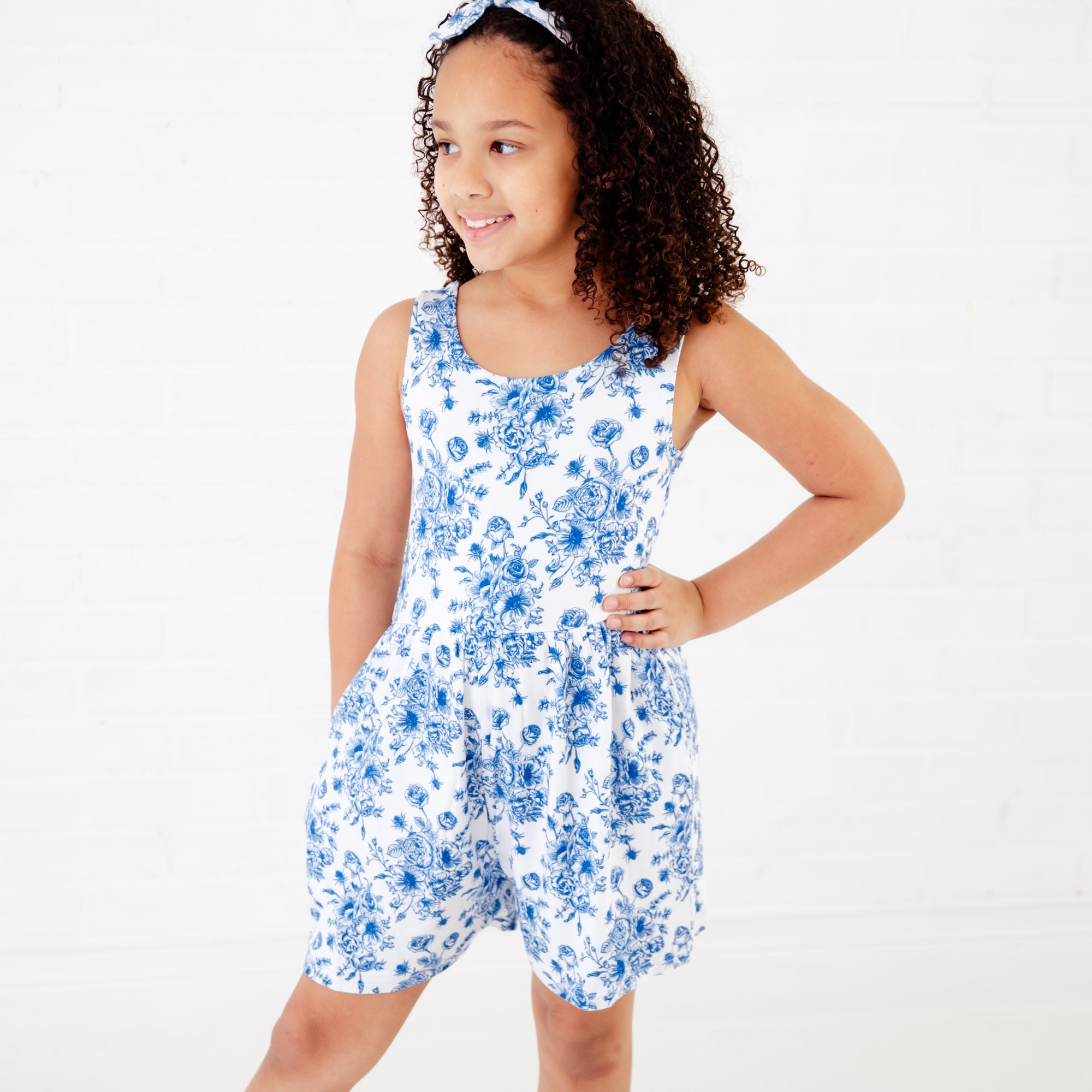 Something Blue Shorts Leggy Romper | Dreamiere