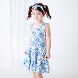 Something Blue Smocked Ruffle Tank Dress