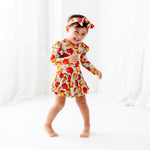 Caramelt Your Heart Long Sleeve Ruffle Romper