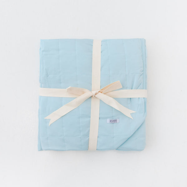 Baby Blue Quilted Children's Bamboo Blanket