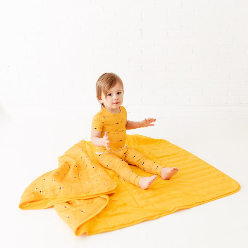 Bumble and Kind Quilted Children's Bamboo Blanket