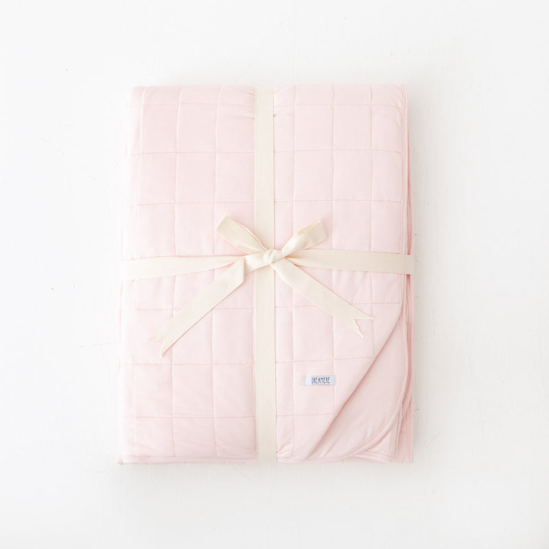 Blush Quilted Adult Bamboo Blanket - Three Layer