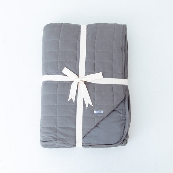 Stone Quilted Adult Bamboo Blanket - Three Layer