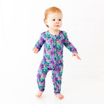 Electric Blooms Ruffle Convertible Footie