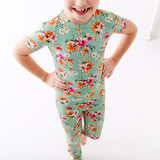 Flower Child Short Sleeve Two Piece Pajamas Set