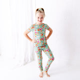 Flower Child Short Sleeve Two Piece Pajamas Set