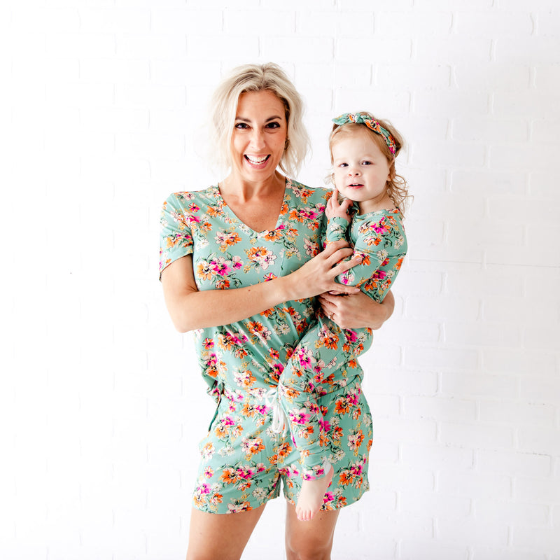 Flower Child Women's V-Neck and Shorts Set