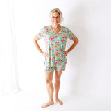 Flower Child Women's V-Neck and Shorts Set