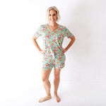 Flower Child Women's V-Neck and Shorts Set