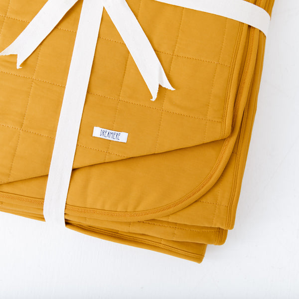 Goldenrod Quilted Adult Bamboo Blanket - Three Layer
