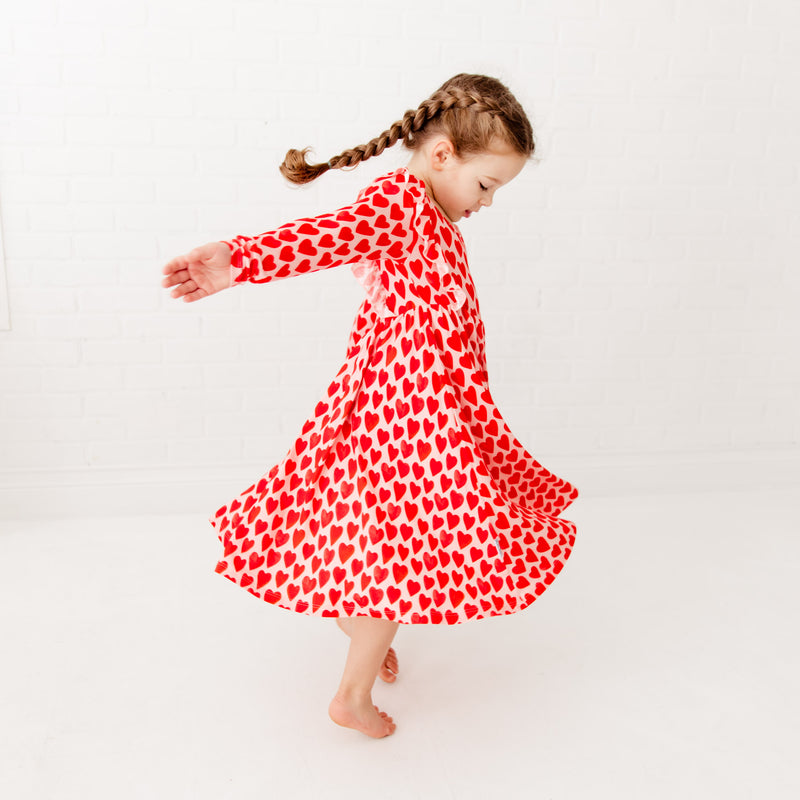 Love To The Rescue Long Sleeve Twirler Dress