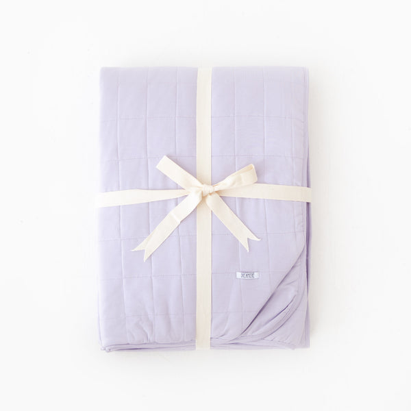 Lilac Quilted Adult Bamboo Blanket - Three Layer
