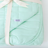 Frosted Mint Quilted Adult Bamboo Blanket - Three Layer