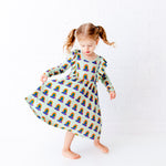Slumber Over The Rainbow Long Sleeve Twirler Dress