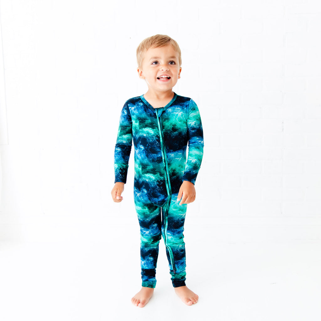 Making Waves Kids Bamboo Footie Pajamas | Dreamiere