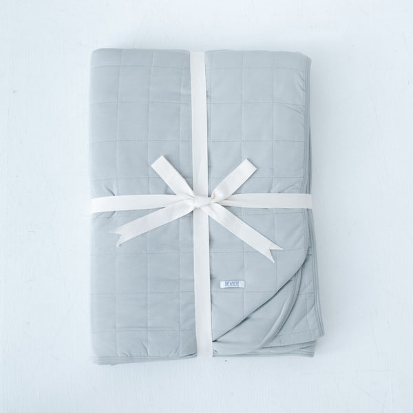 Pewter Quilted Adult Bamboo Blanket - Three Layer