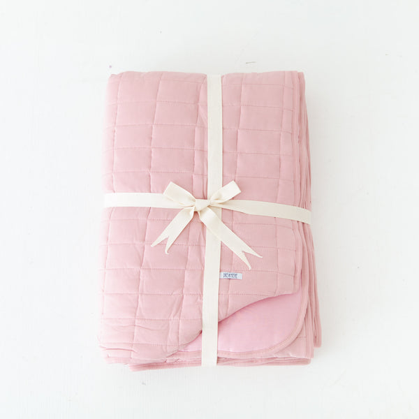 Shell Pink Quilted Adult Bamboo Blanket - Two Layer