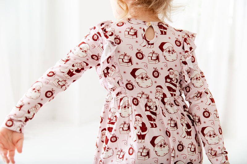 We Believe Long Sleeve Twirler Dress - Frosty Pink