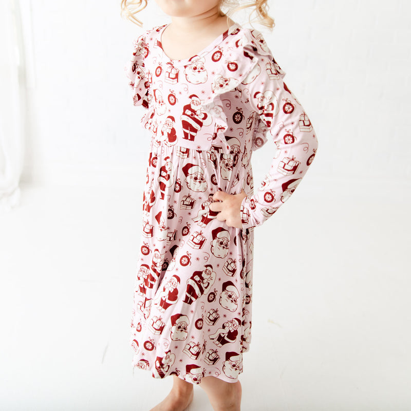 We Believe Long Sleeve Twirler Dress - Frosty Pink