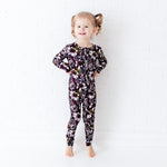 What Dreams May Plum Ruffle Convertible Footie