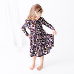What Dreams May Plum Long Sleeve Twirler Dress