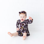 What Dreams May Plum Long Sleeve Ruffle Romper