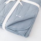 Smoky Blue Quilted Adult Bamboo Blanket - Three Layer