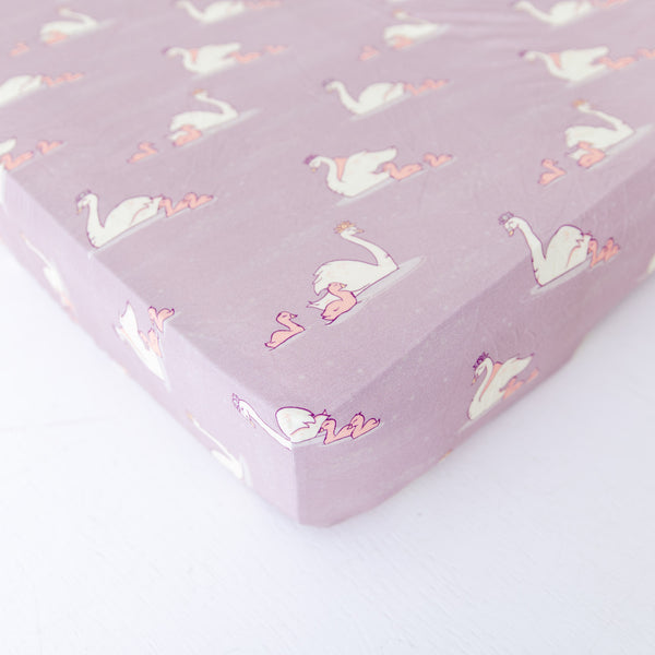 Swan crib sheet sale