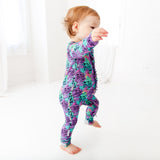Electric Blooms Ruffle Convertible Footie