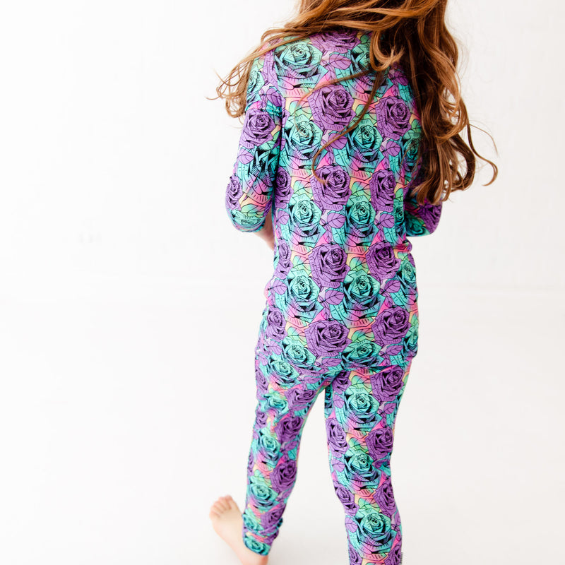 Electric Blooms Two Piece Pajamas Set