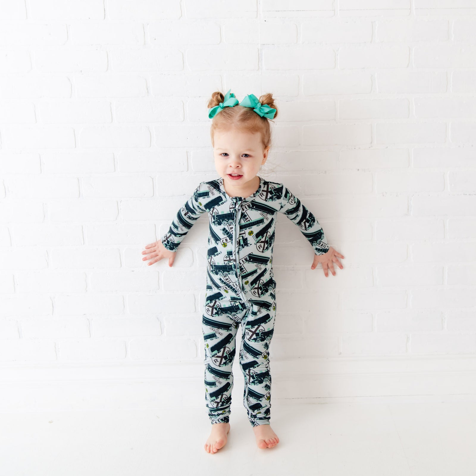 Full Steam To Bed Kids Bamboo Footie Pajamas | Dreamiere