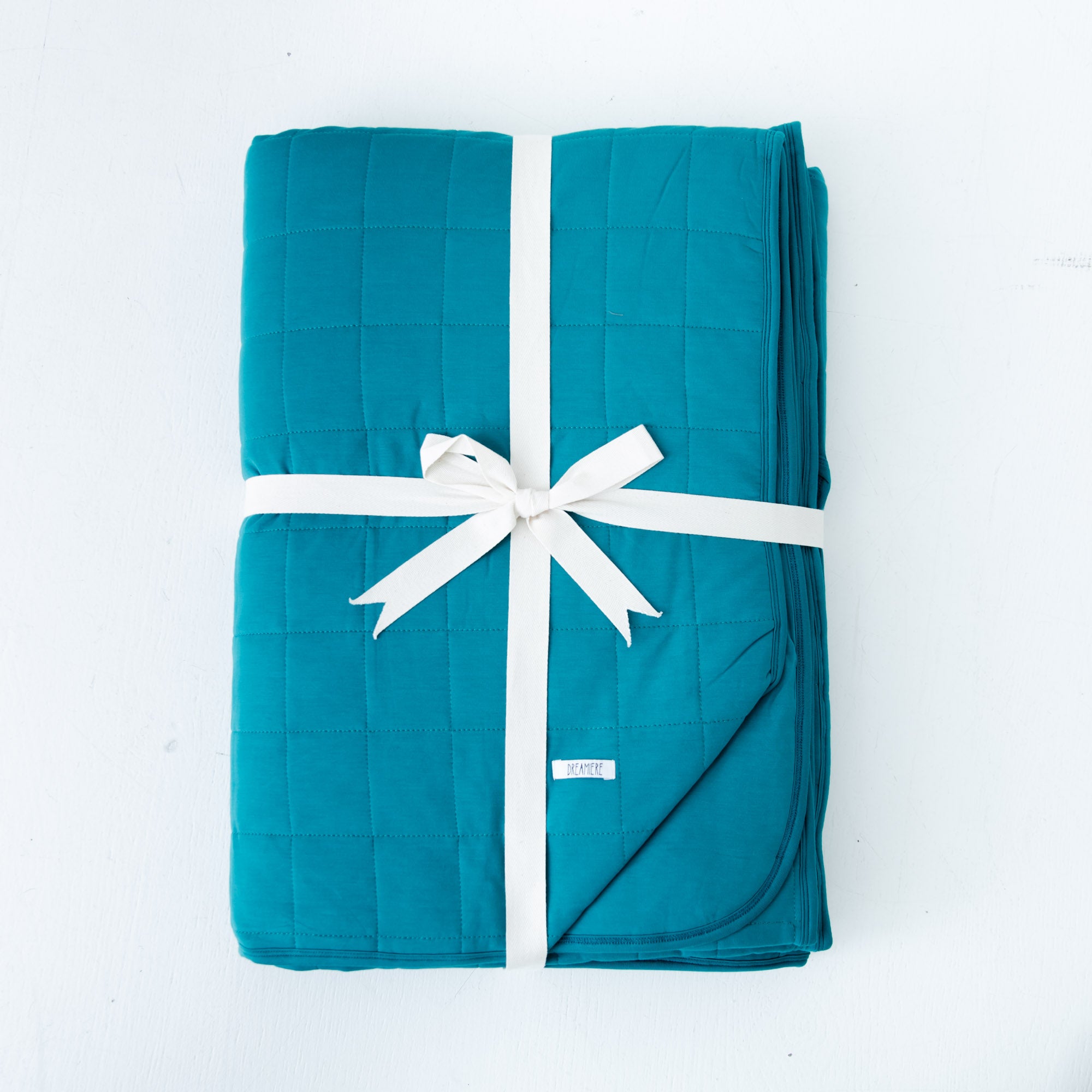 Tranquil Teal Quilted Bamboo Blanket Dreamiere