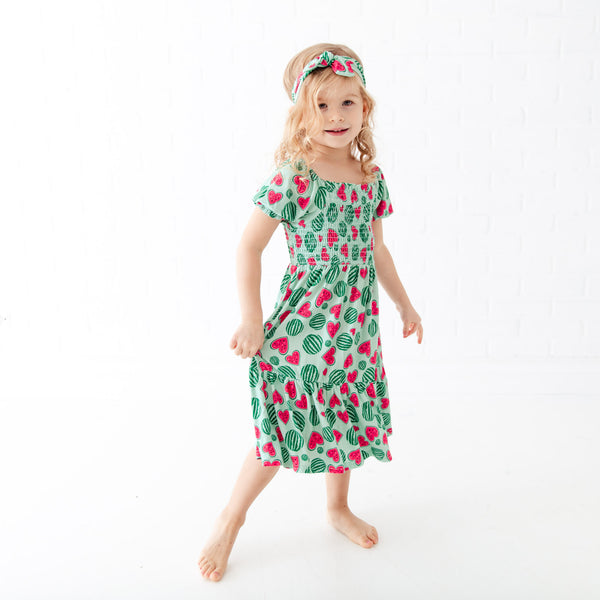 One In A Melon Smocked Dress